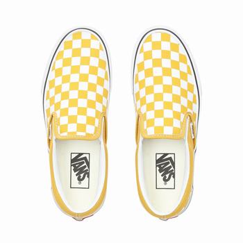 Damske Slip On Tenisky Vans Checkerboard Classic Žlté/Biele VA90DRHYP